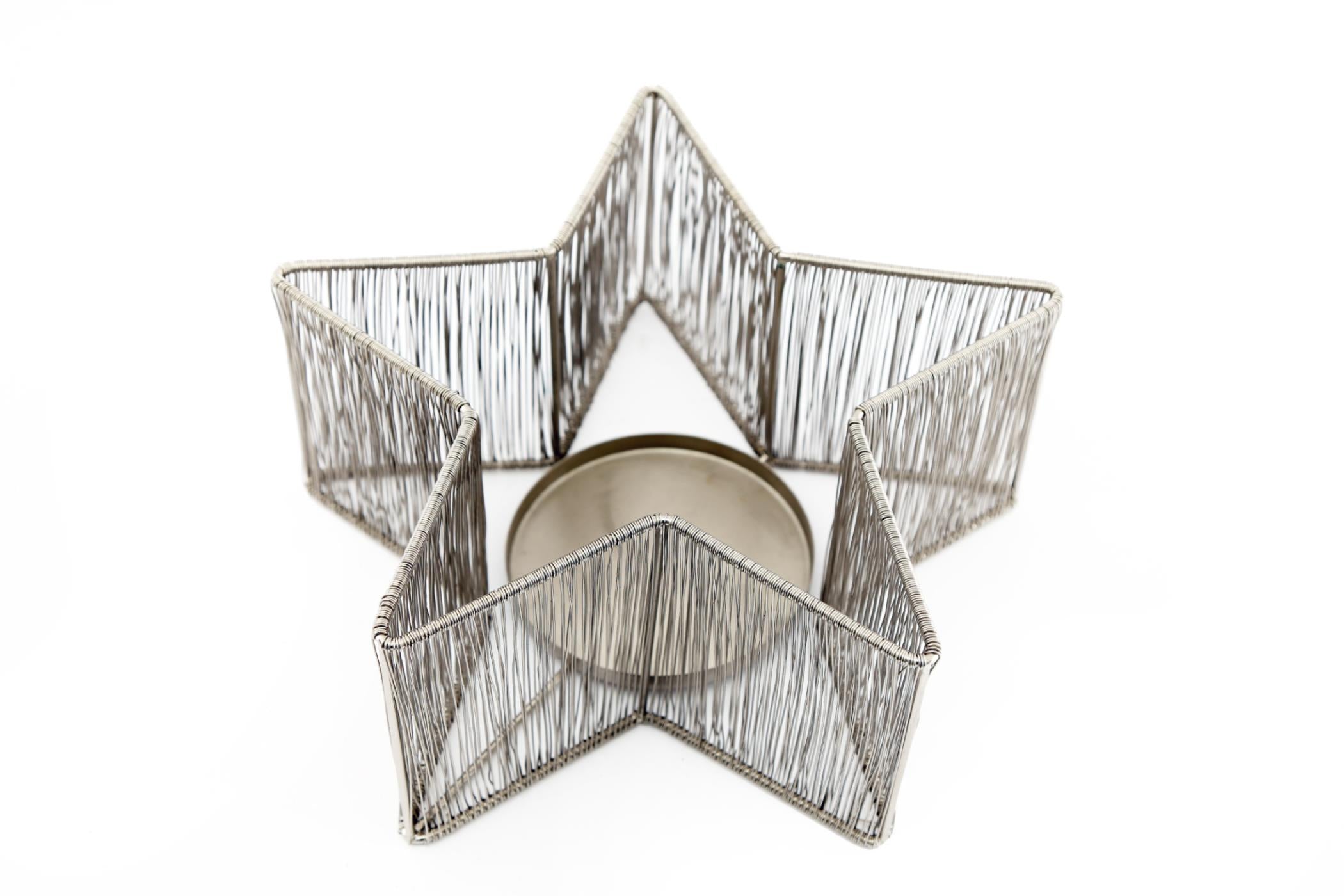 Silver Star Tealight Holder-0