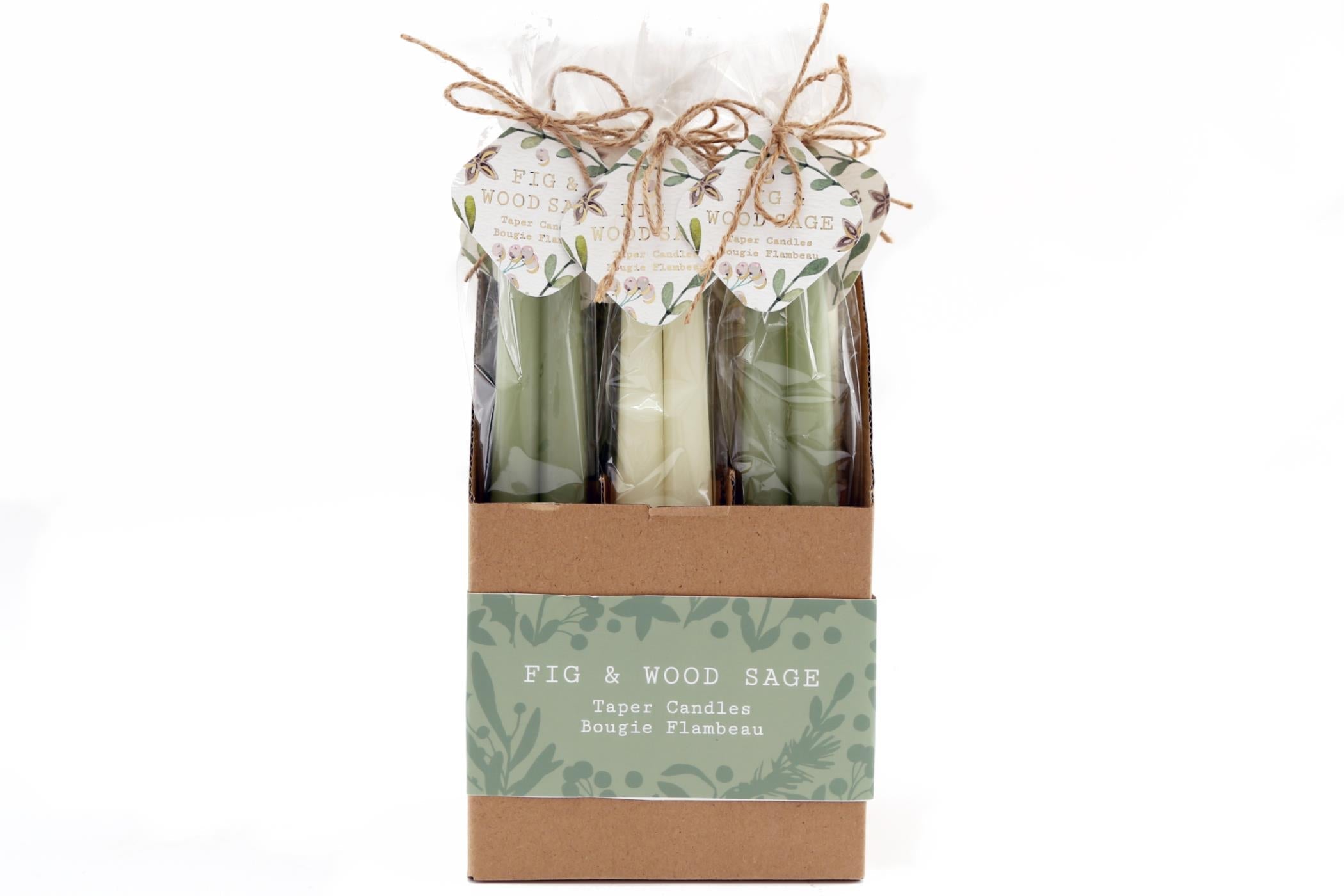 Set of Two Fig and Wood Sage Taper Candles-0