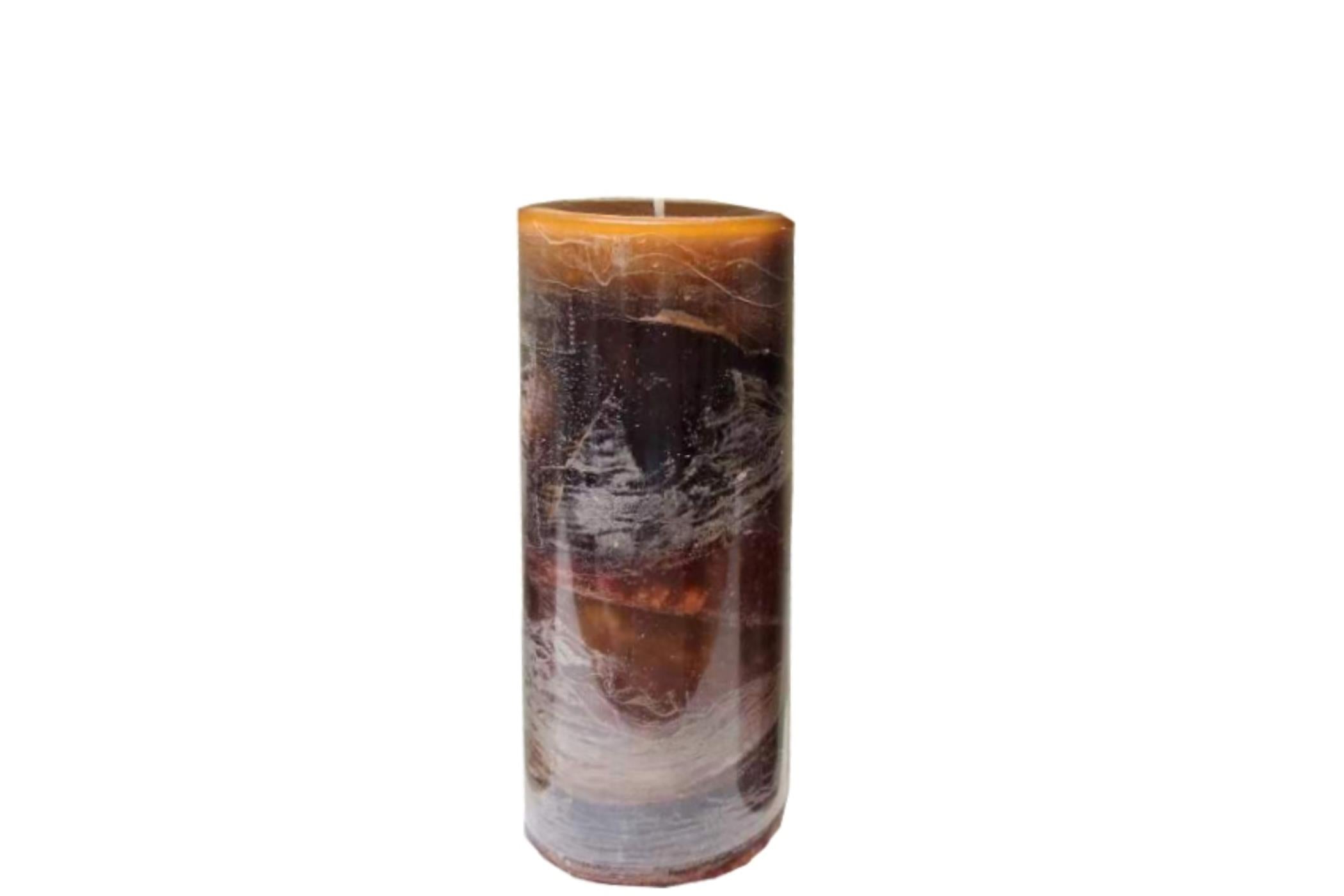 Brown Ombre Pillar Candle-0