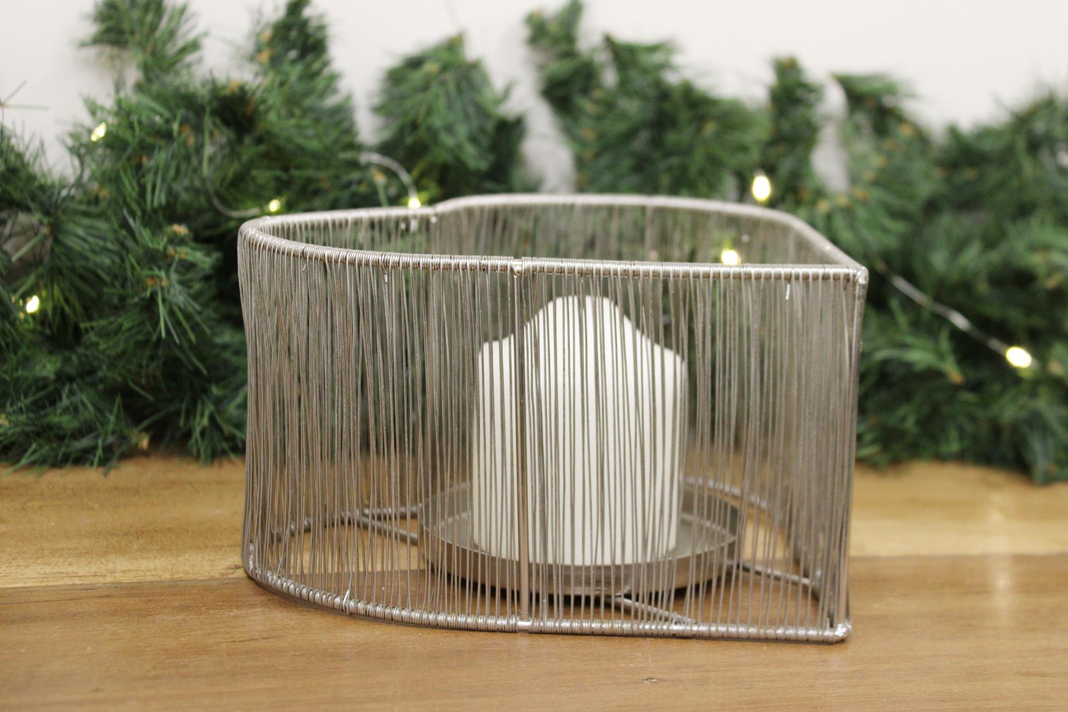 Silver Heart Tealight Holder-3