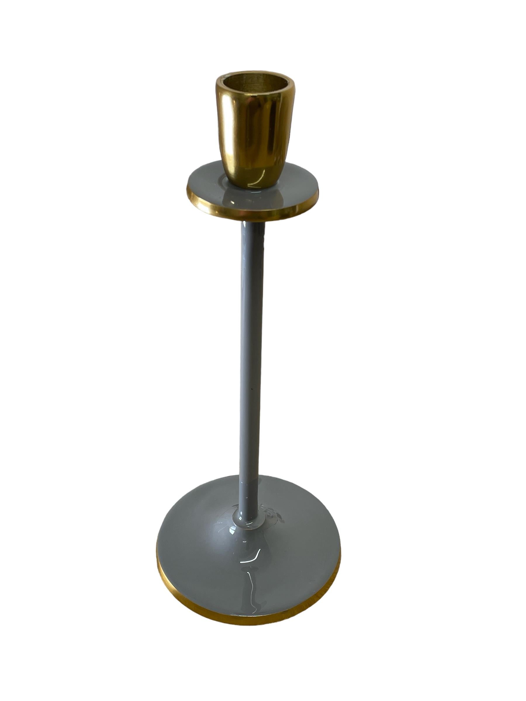 Glossy Grey Irina Candlestick, 26cm-1