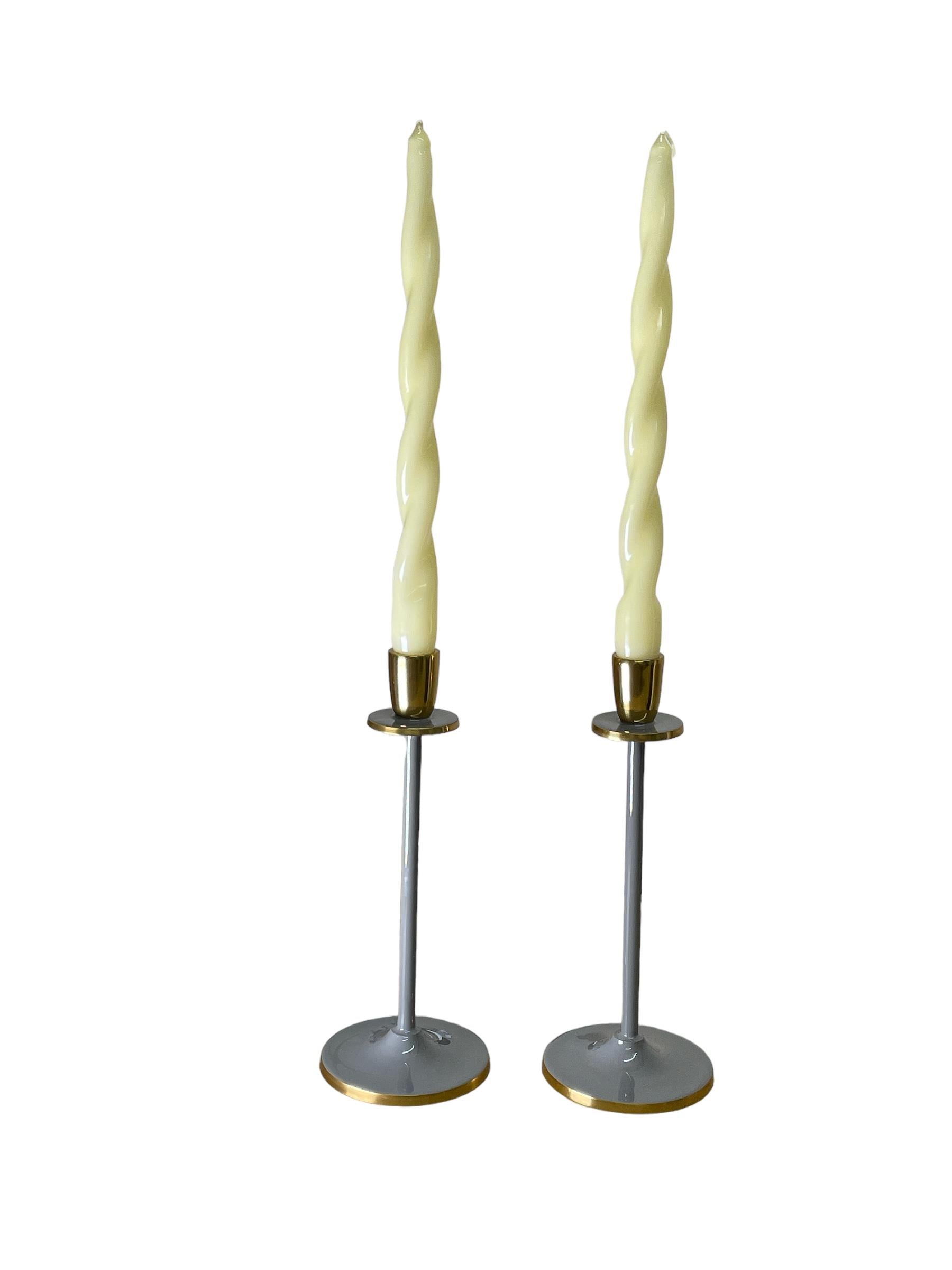 Glossy Grey Irina Candlestick, 20cm-2