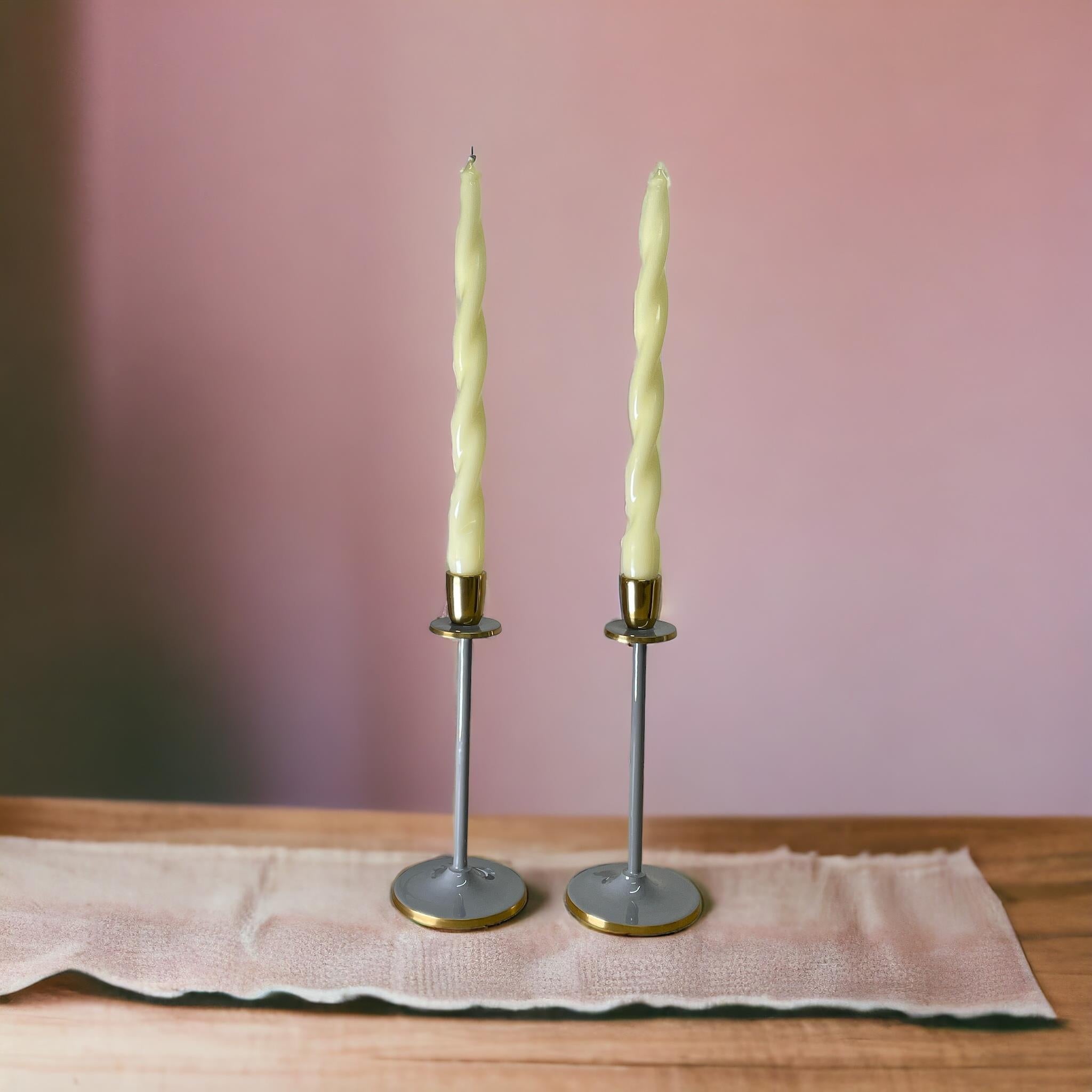 Glossy Grey Irina Candlestick, 20cm-3