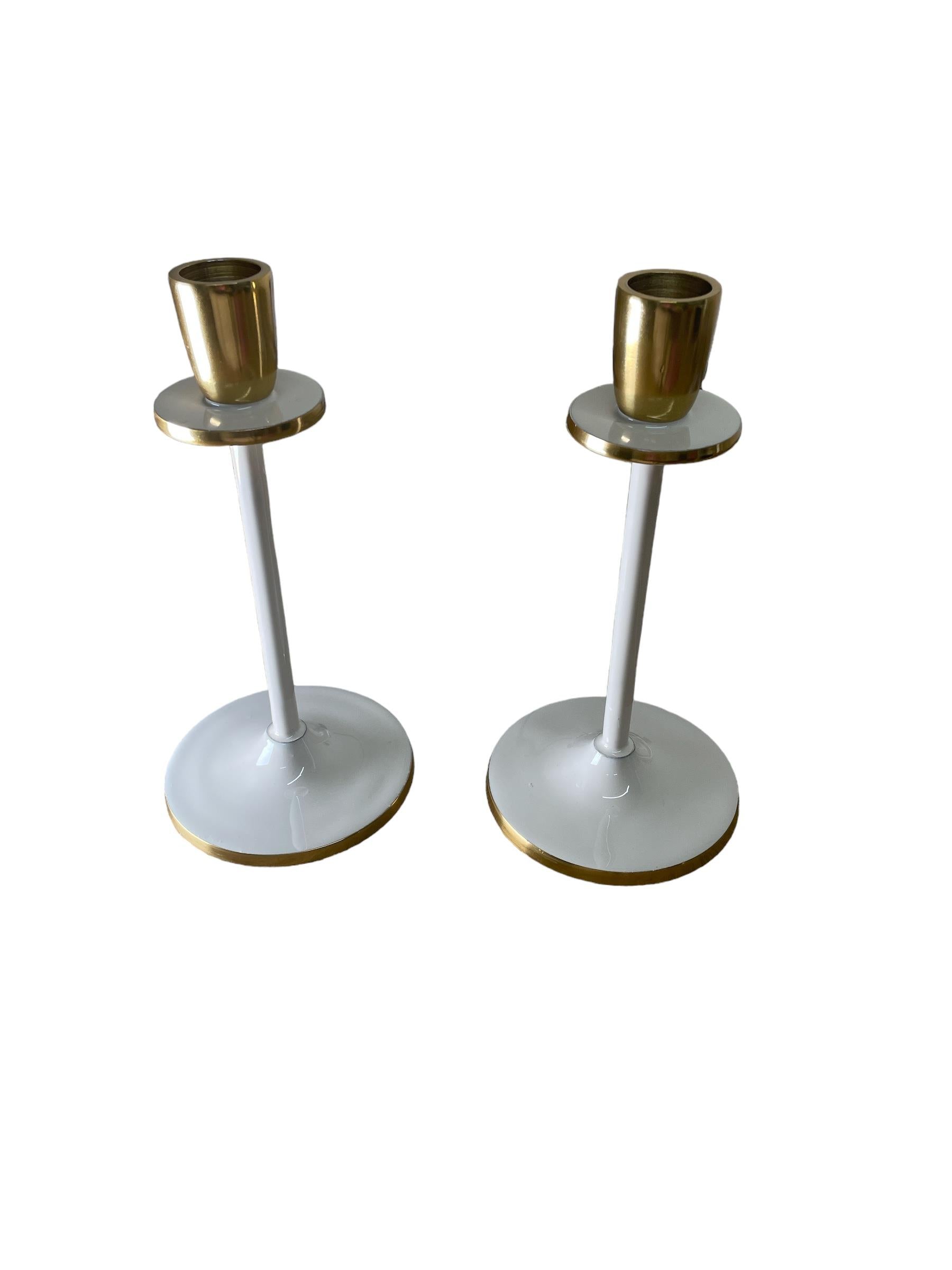 Glossy White Irina Candlestick, 20cm-0