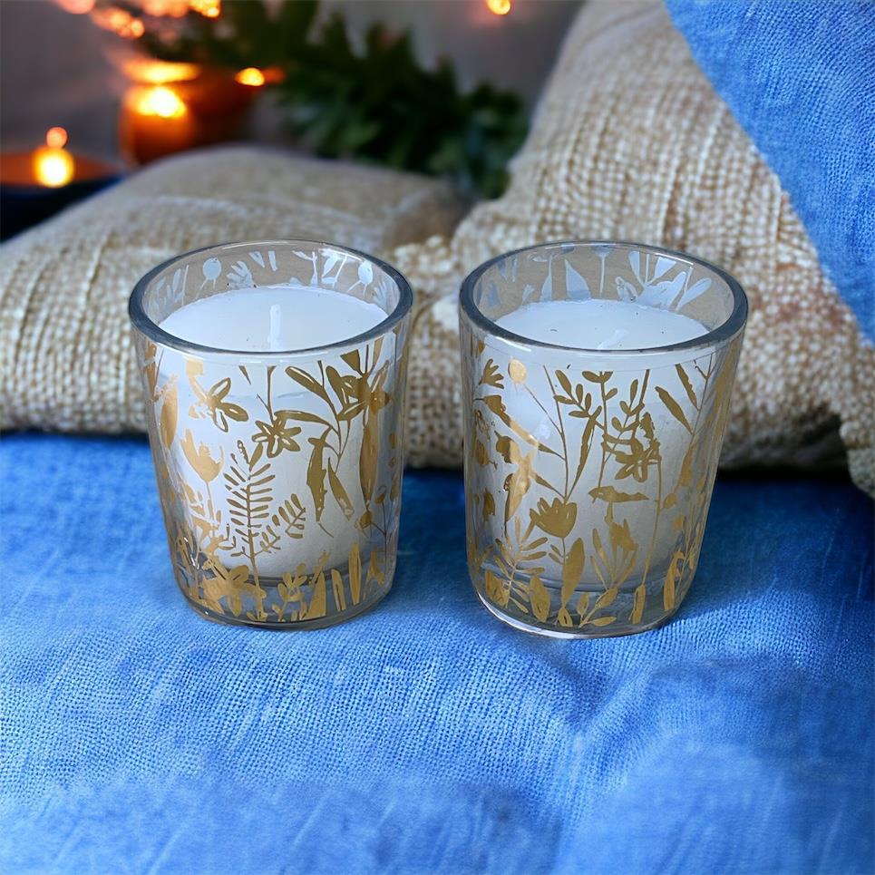 Scented Leaf Votive Candles, Pack of 2-4