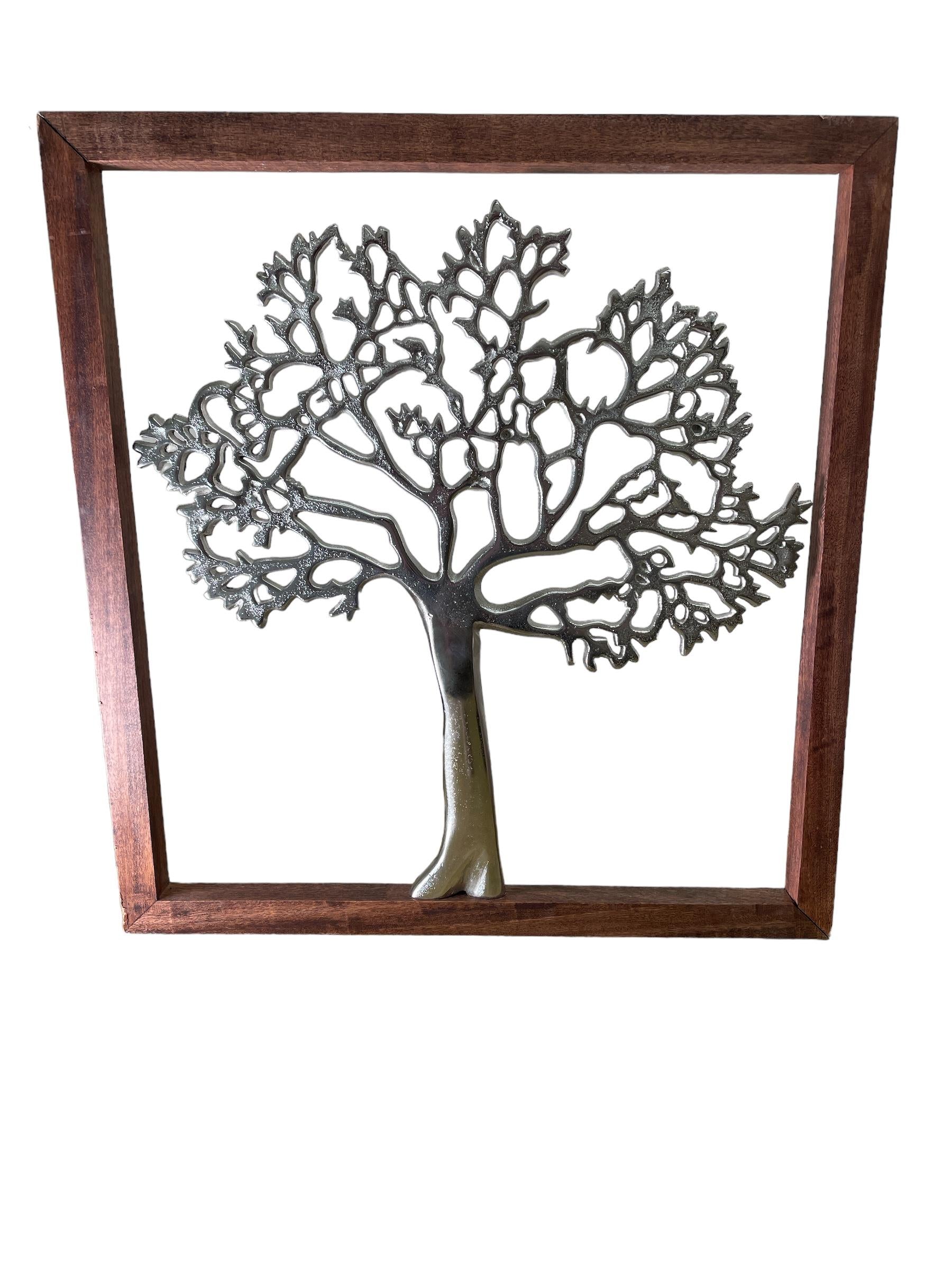 Large Silver Tree Of Life In A Frame, 46cm-0