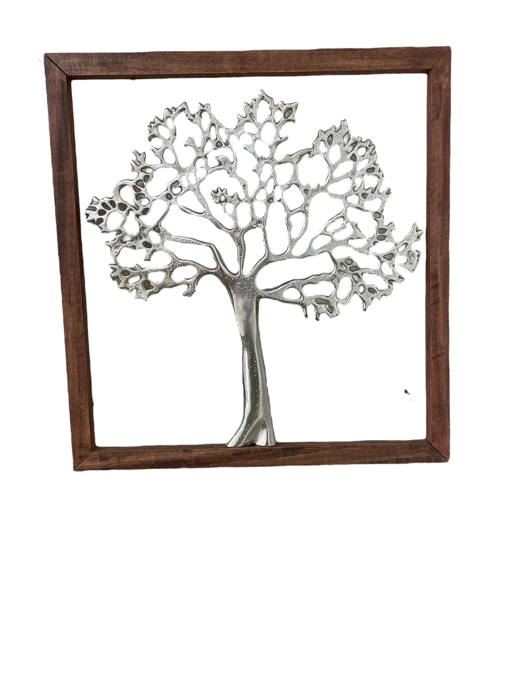 Large Silver Tree Of Life In A Frame, 46cm-1