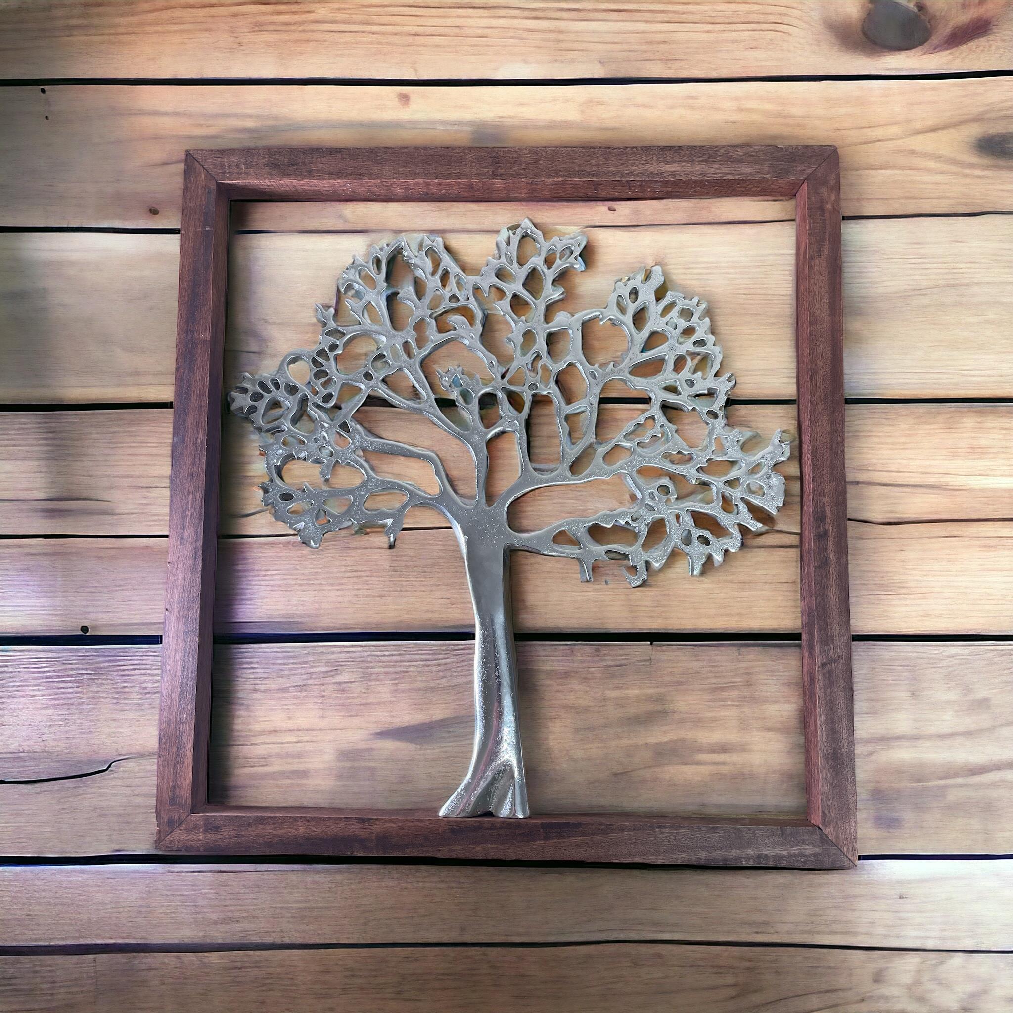 Large Silver Tree Of Life In A Frame, 46cm-2